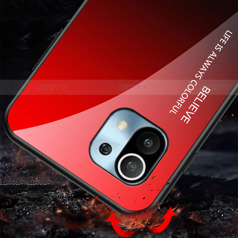 Carcasa Bumper Funda Silicona Espejo Gradiente Arco iris H02 para Xiaomi Mi 11 5G