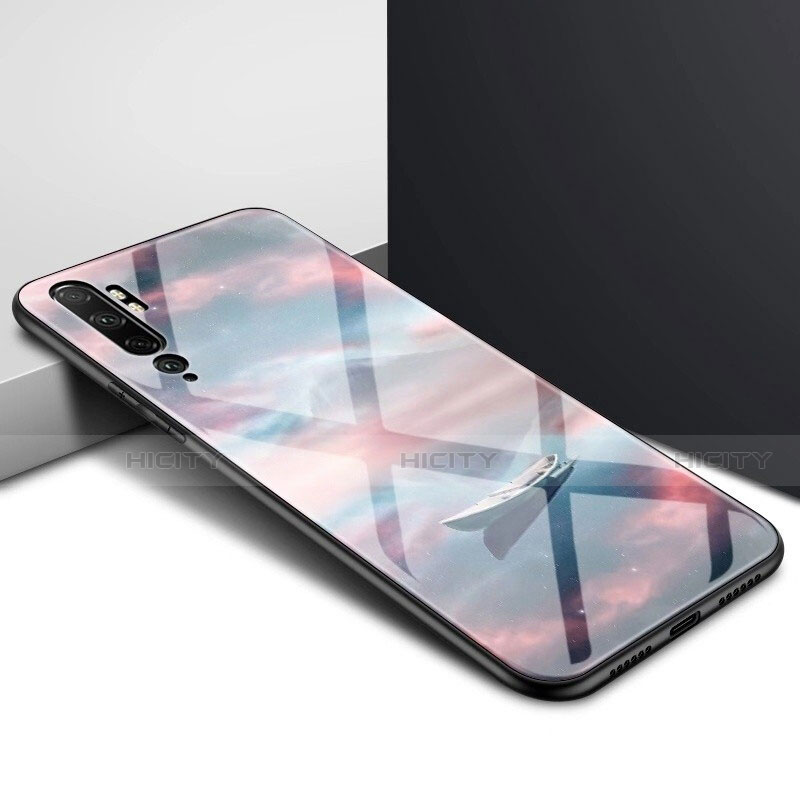 Carcasa Bumper Funda Silicona Espejo Gradiente Arco iris H02 para Xiaomi Mi Note 10 Pro Marron