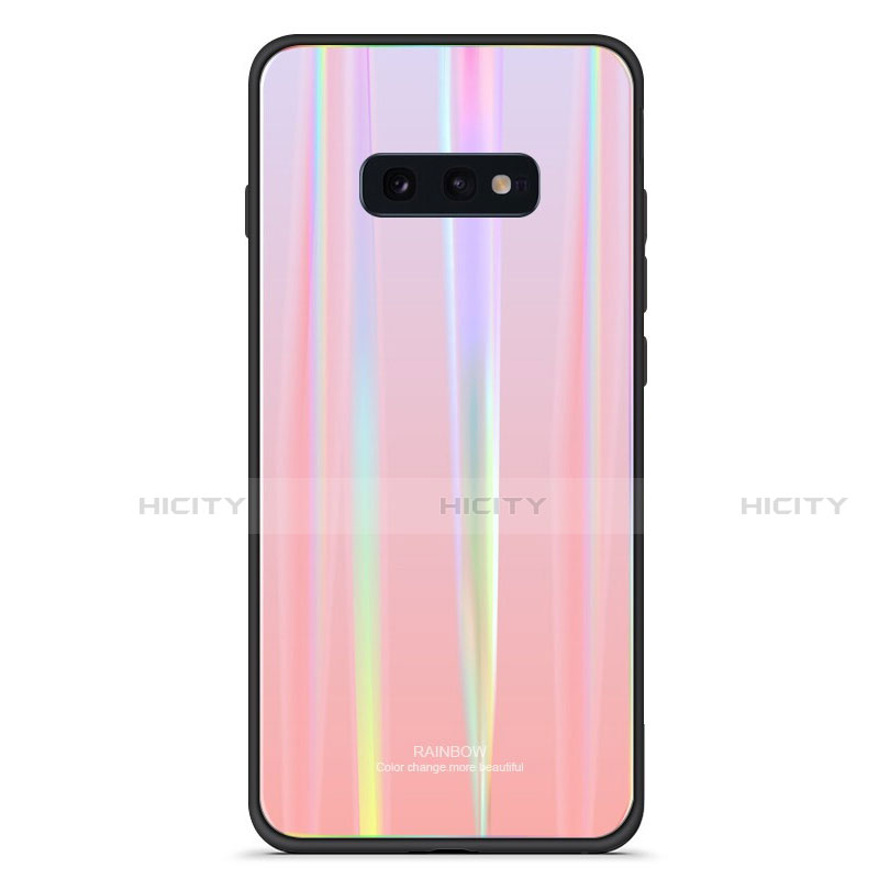 Carcasa Bumper Funda Silicona Espejo Gradiente Arco iris H04 para Samsung Galaxy S10e