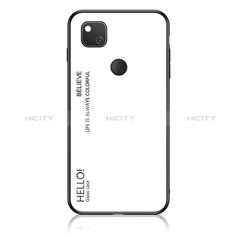 Carcasa Bumper Funda Silicona Espejo Gradiente Arco iris LS1 para Google Pixel 4a