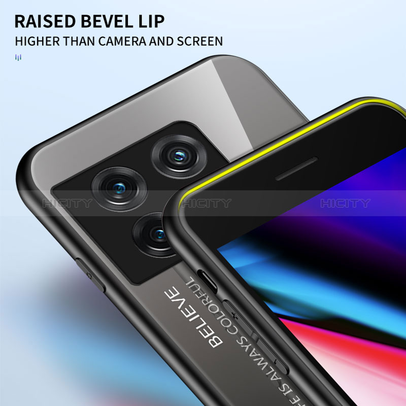 Carcasa Bumper Funda Silicona Espejo Gradiente Arco iris LS1 para OnePlus 10 Pro 5G