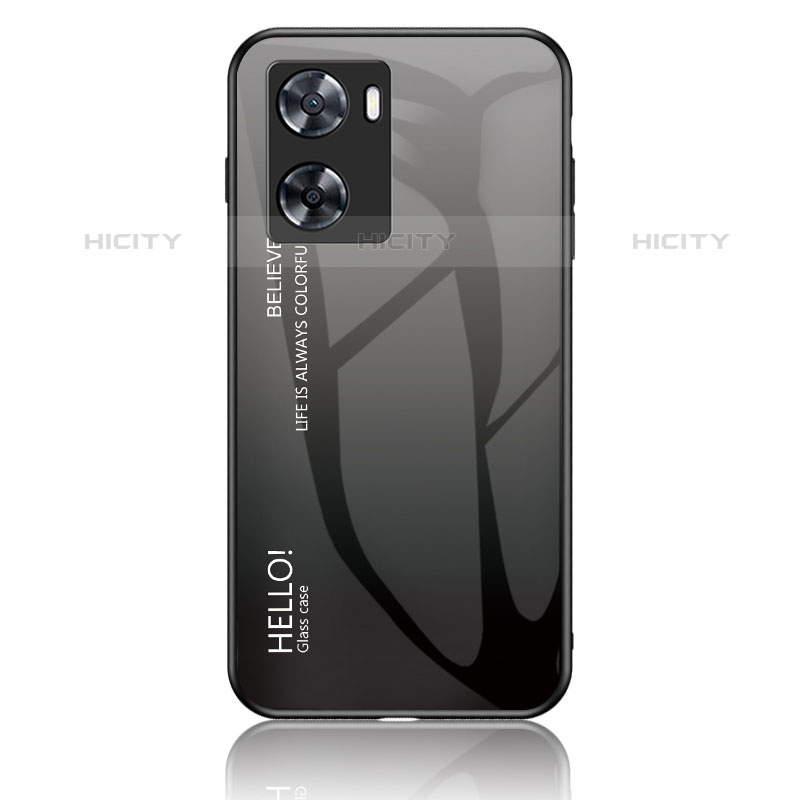 Carcasa Bumper Funda Silicona Espejo Gradiente Arco iris LS1 para OnePlus Nord N20 SE Gris Oscuro