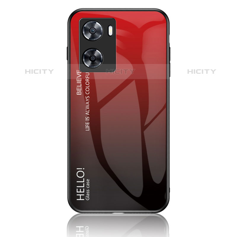 Carcasa Bumper Funda Silicona Espejo Gradiente Arco iris LS1 para OnePlus Nord N20 SE Rojo