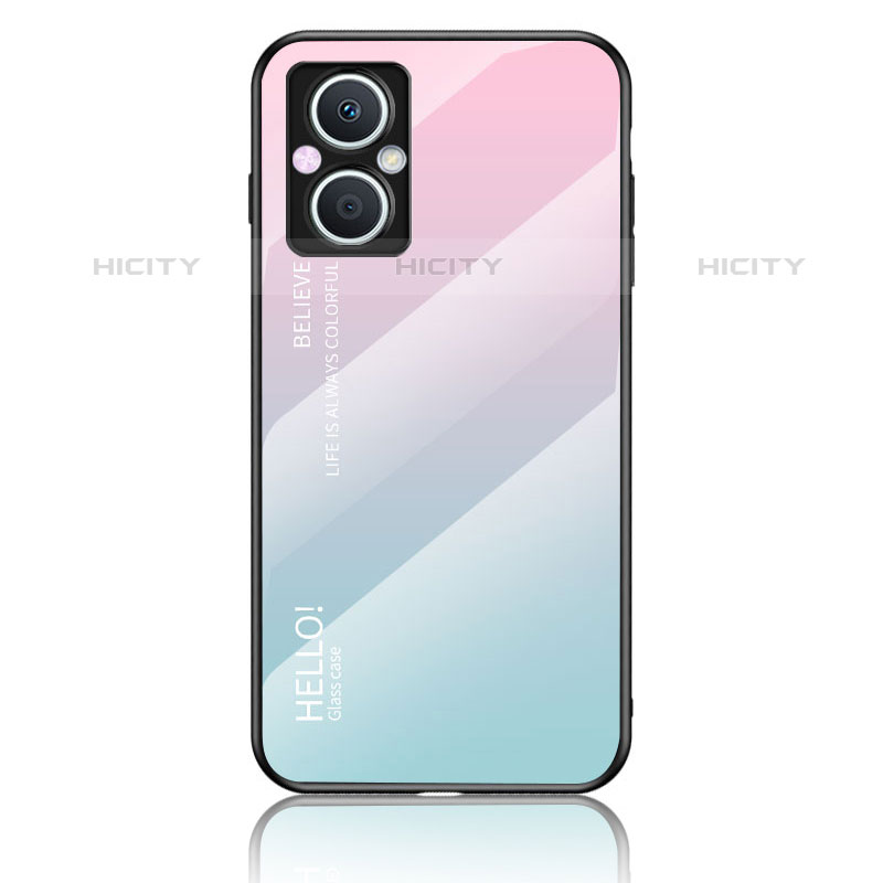 Carcasa Bumper Funda Silicona Espejo Gradiente Arco iris LS1 para Oppo Reno7 Z 5G