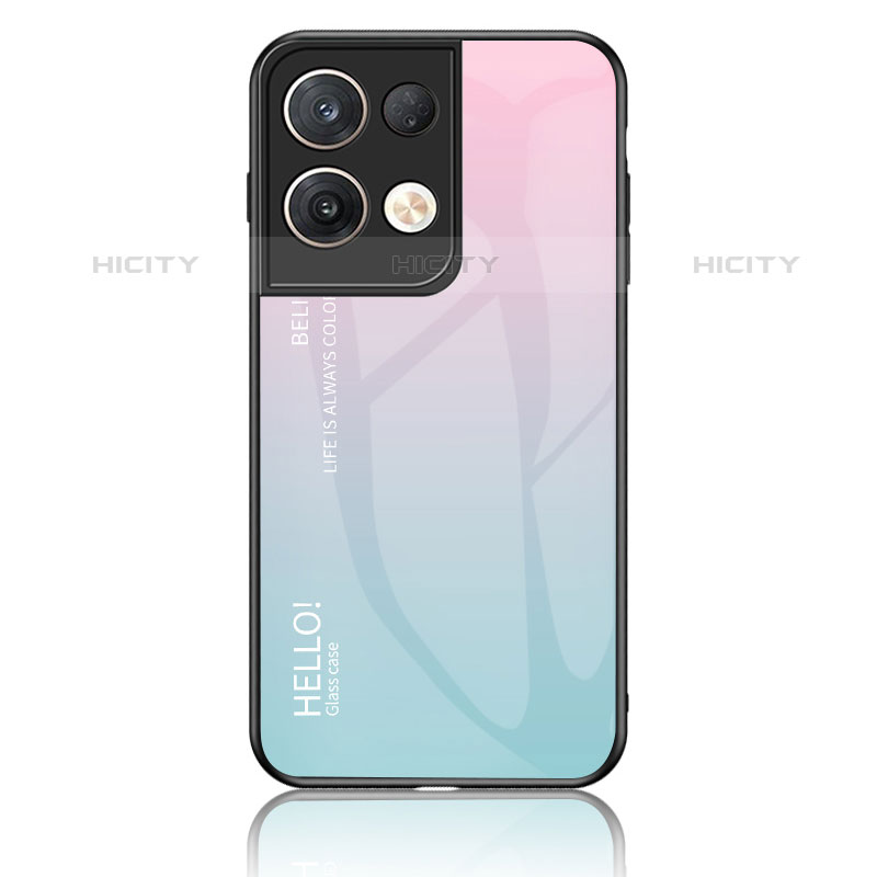 Carcasa Bumper Funda Silicona Espejo Gradiente Arco iris LS1 para Oppo Reno8 Pro+ Plus 5G