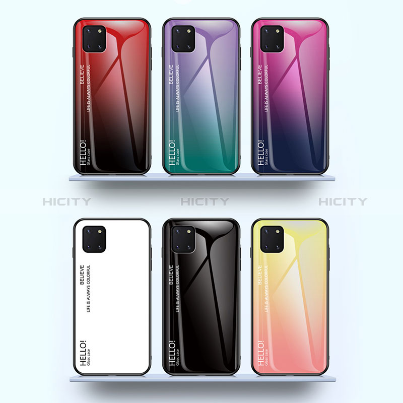 Carcasa Bumper Funda Silicona Espejo Gradiente Arco iris LS1 para Samsung Galaxy A81