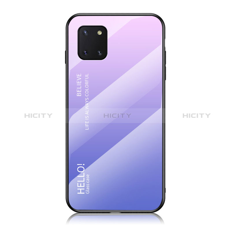 Carcasa Bumper Funda Silicona Espejo Gradiente Arco iris LS1 para Samsung Galaxy A81