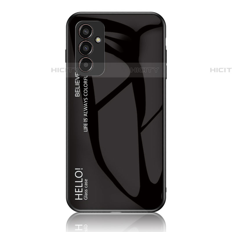 Carcasa Bumper Funda Silicona Espejo Gradiente Arco iris LS1 para Samsung Galaxy F13 4G Negro