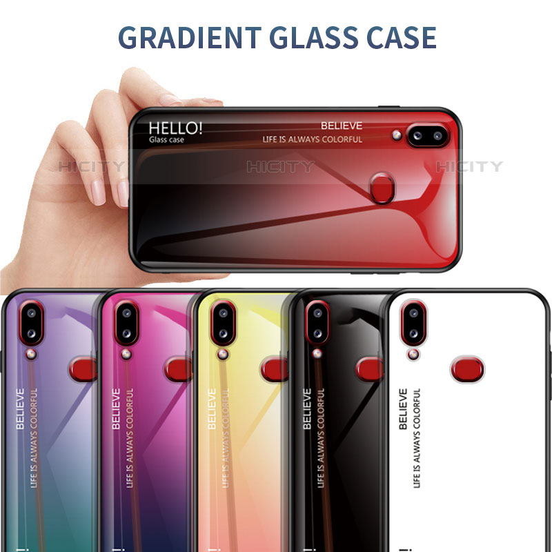 Carcasa Bumper Funda Silicona Espejo Gradiente Arco iris LS1 para Samsung Galaxy M01s