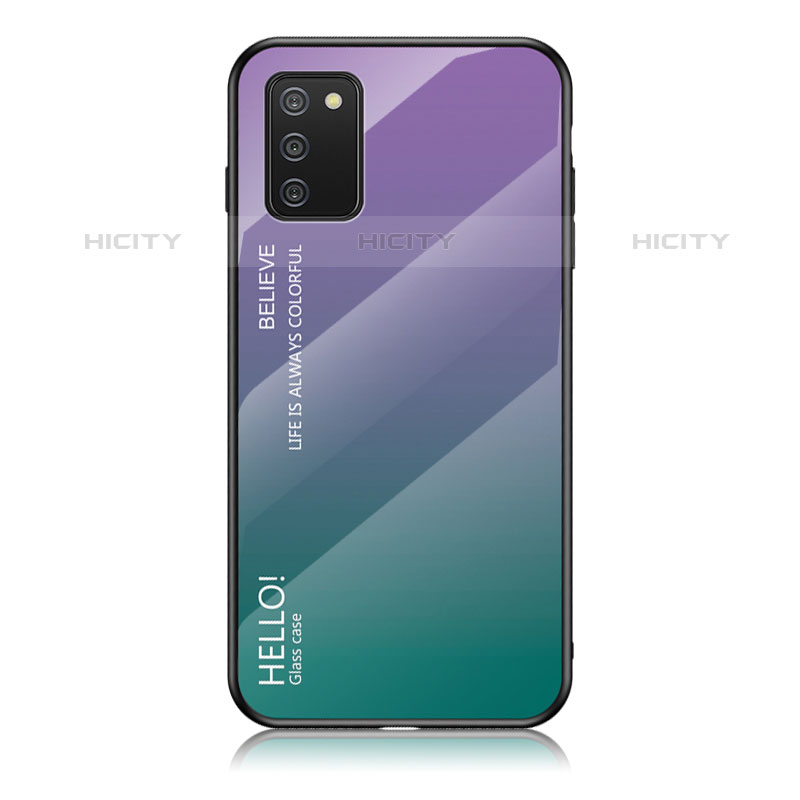 Carcasa Bumper Funda Silicona Espejo Gradiente Arco iris LS1 para Samsung Galaxy M02s Multicolor