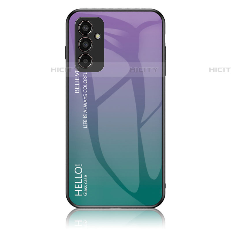 Carcasa Bumper Funda Silicona Espejo Gradiente Arco iris LS1 para Samsung Galaxy M13 4G Multicolor