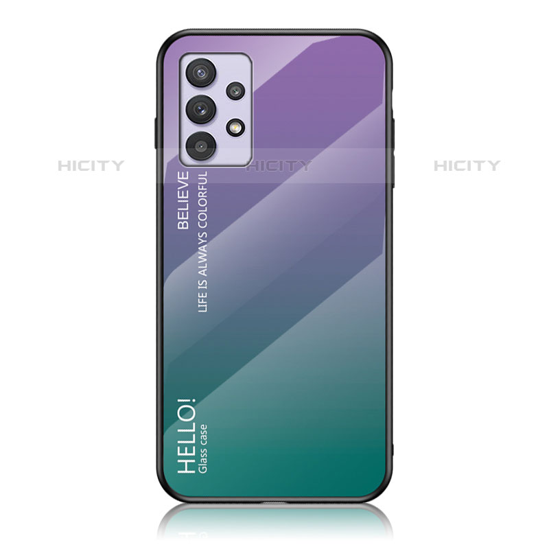 Carcasa Bumper Funda Silicona Espejo Gradiente Arco iris LS1 para Samsung Galaxy M32 5G