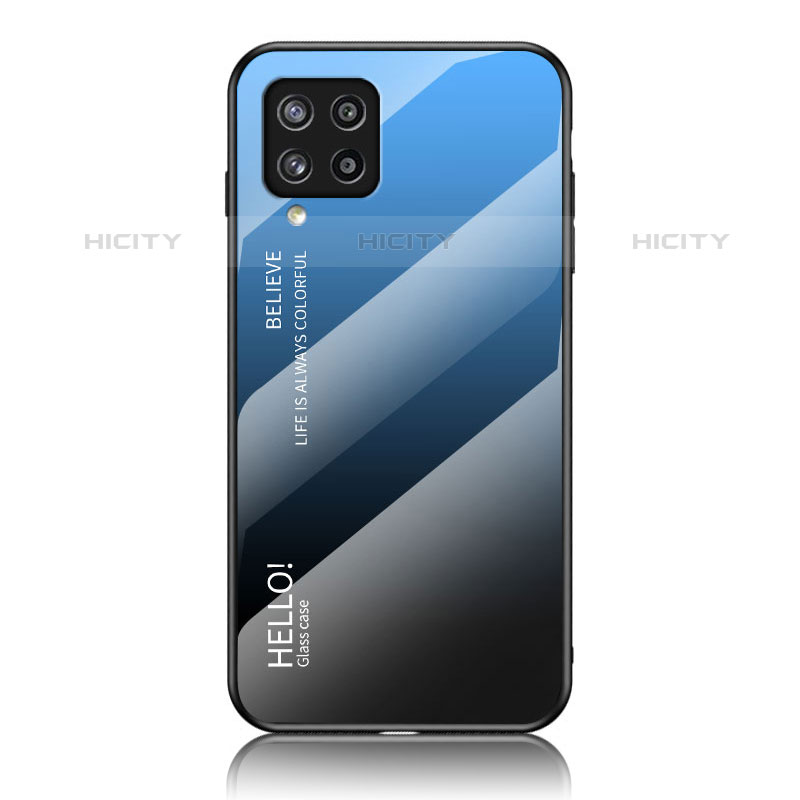 Carcasa Bumper Funda Silicona Espejo Gradiente Arco iris LS1 para Samsung Galaxy M42 5G Azul