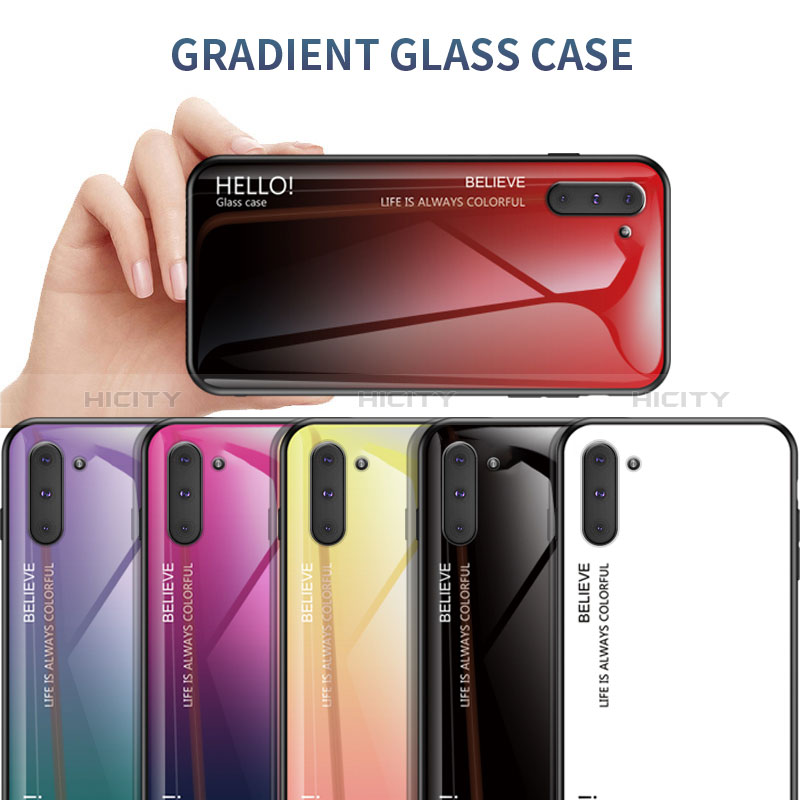 Carcasa Bumper Funda Silicona Espejo Gradiente Arco iris LS1 para Samsung Galaxy Note 10 5G