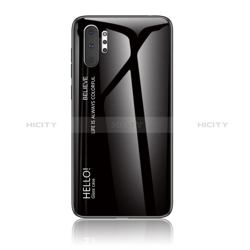 Carcasa Bumper Funda Silicona Espejo Gradiente Arco iris LS1 para Samsung Galaxy Note 10 Plus 5G Negro