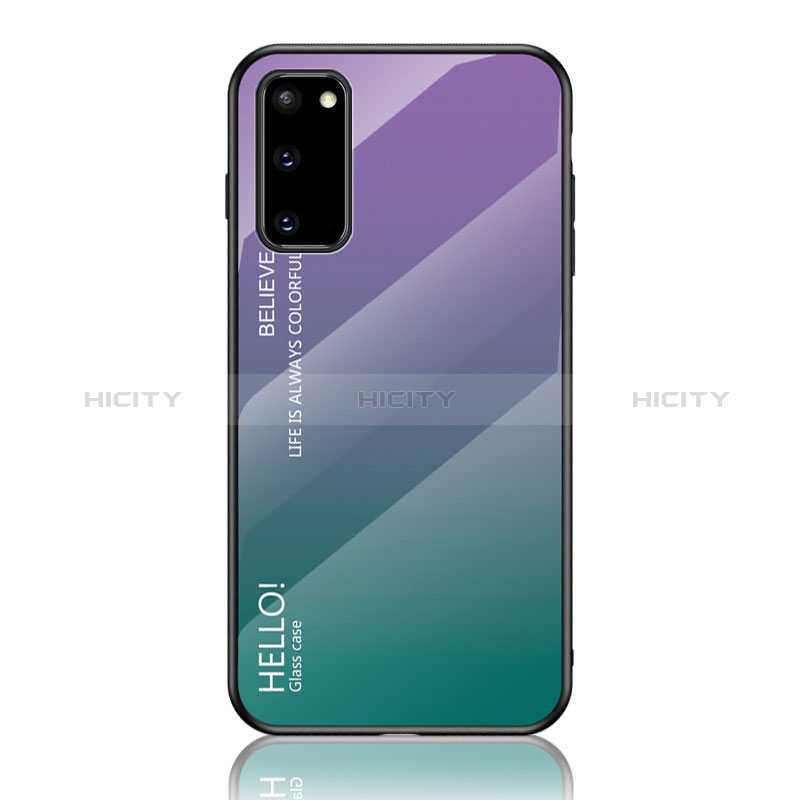 Carcasa Bumper Funda Silicona Espejo Gradiente Arco iris LS1 para Samsung Galaxy S20 5G Multicolor