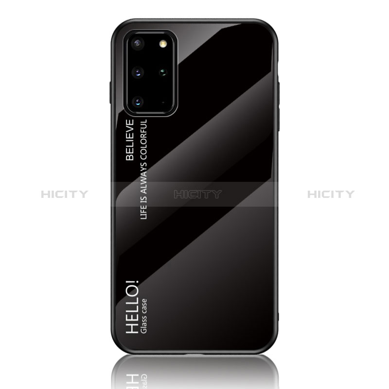 Carcasa Bumper Funda Silicona Espejo Gradiente Arco iris LS1 para Samsung Galaxy S20 Plus 5G Negro
