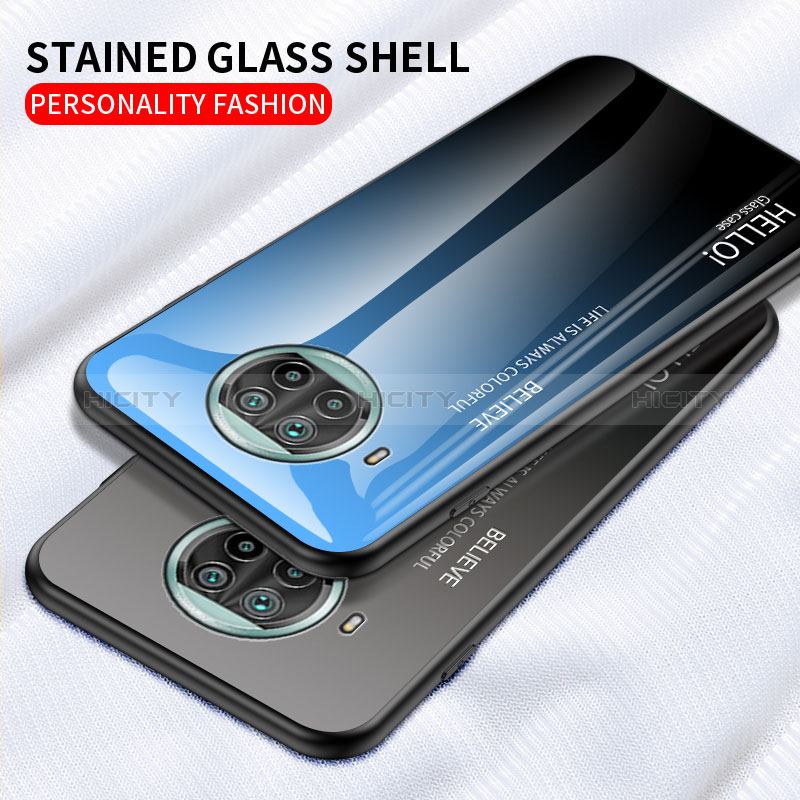 Carcasa Bumper Funda Silicona Espejo Gradiente Arco iris LS1 para Xiaomi Mi 10i 5G