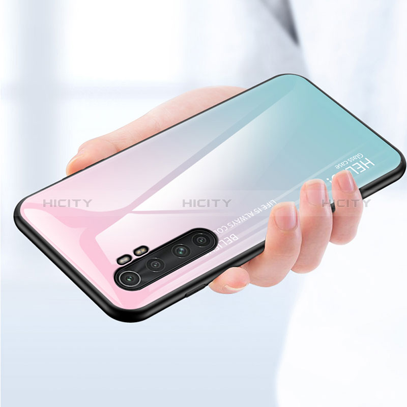 Carcasa Bumper Funda Silicona Espejo Gradiente Arco iris LS1 para Xiaomi Mi Note 10 Lite