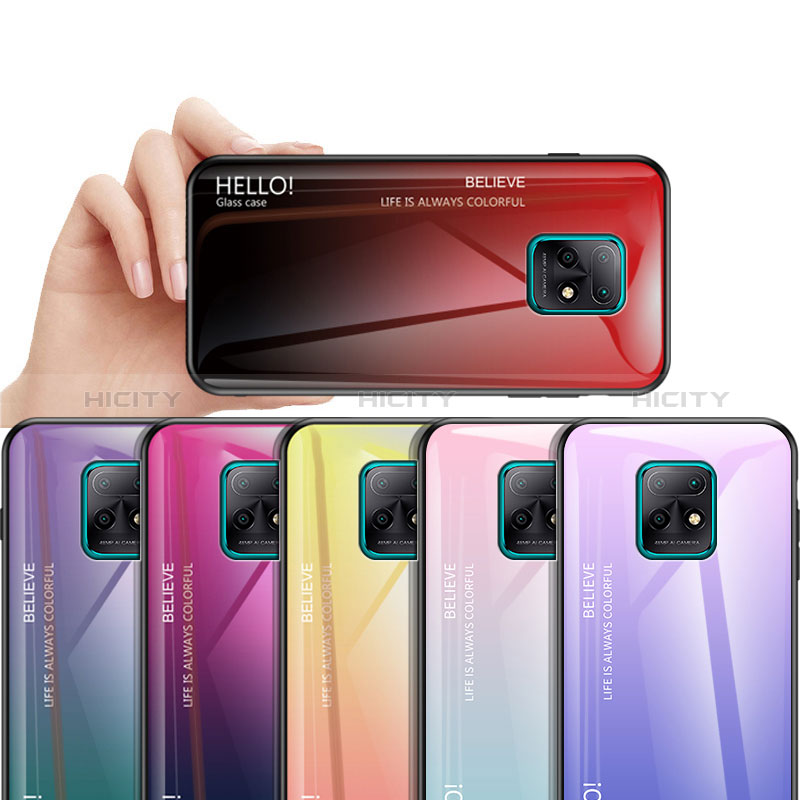 Carcasa Bumper Funda Silicona Espejo Gradiente Arco iris LS1 para Xiaomi Redmi 10X 5G