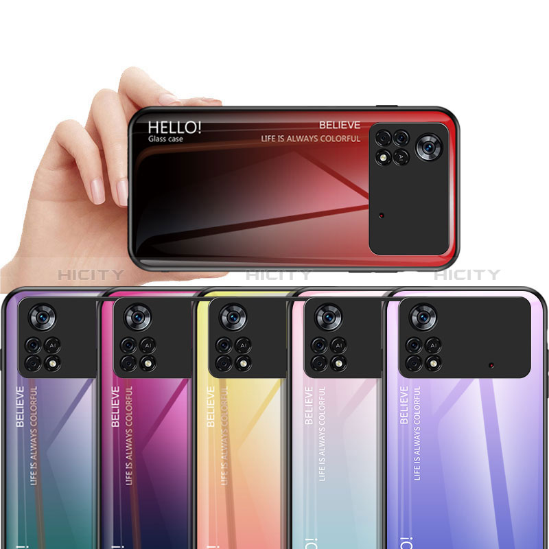 Carcasa Bumper Funda Silicona Espejo Gradiente Arco iris LS1 para Xiaomi Redmi Note 11E Pro 5G