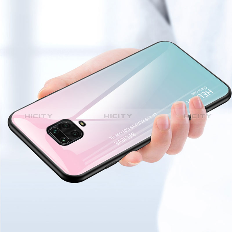 Carcasa Bumper Funda Silicona Espejo Gradiente Arco iris LS1 para Xiaomi Redmi Note 9 Pro