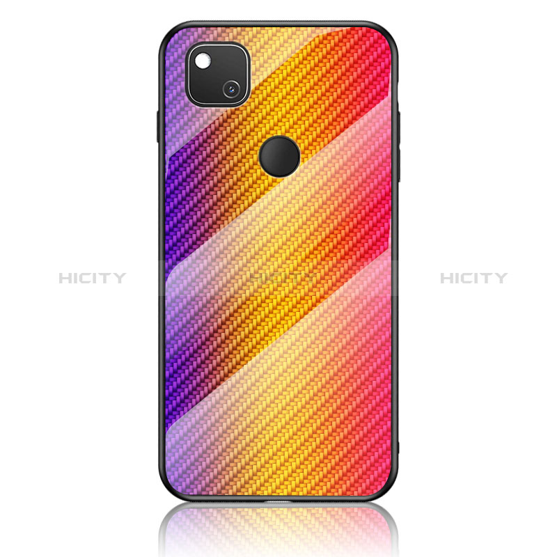 Carcasa Bumper Funda Silicona Espejo Gradiente Arco iris LS2 para Google Pixel 4a