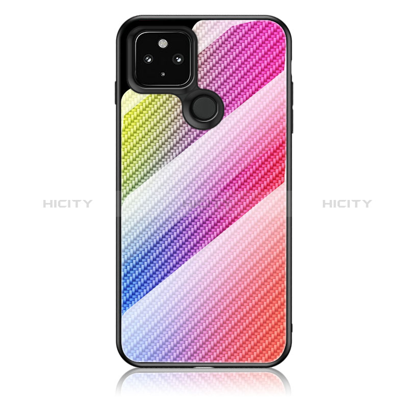 Carcasa Bumper Funda Silicona Espejo Gradiente Arco iris LS2 para Google Pixel 5