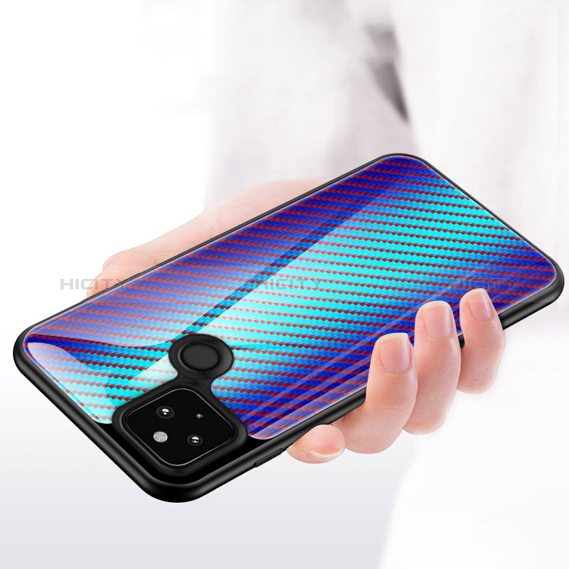 Carcasa Bumper Funda Silicona Espejo Gradiente Arco iris LS2 para Google Pixel 5