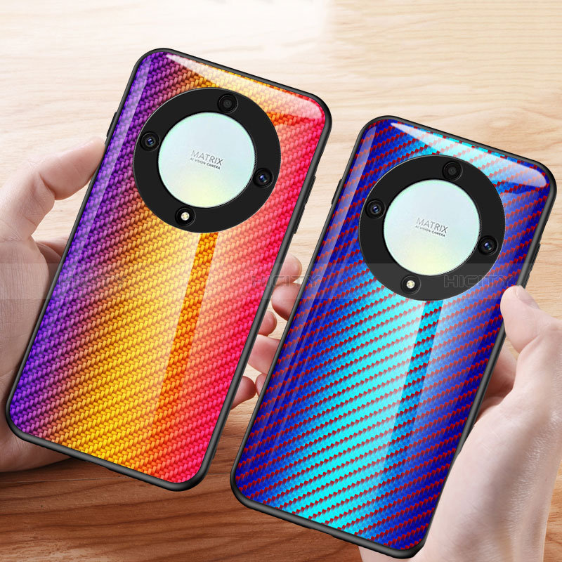 Carcasa Bumper Funda Silicona Espejo Gradiente Arco iris LS2 para Huawei Honor Magic5 Lite 5G