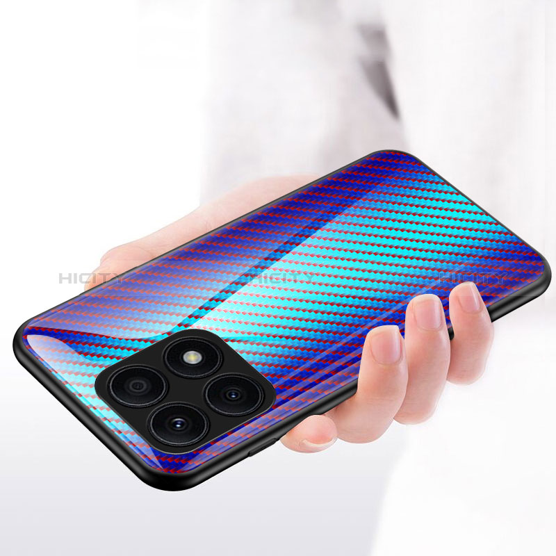 Carcasa Bumper Funda Silicona Espejo Gradiente Arco iris LS2 para Huawei Honor X8a 4G