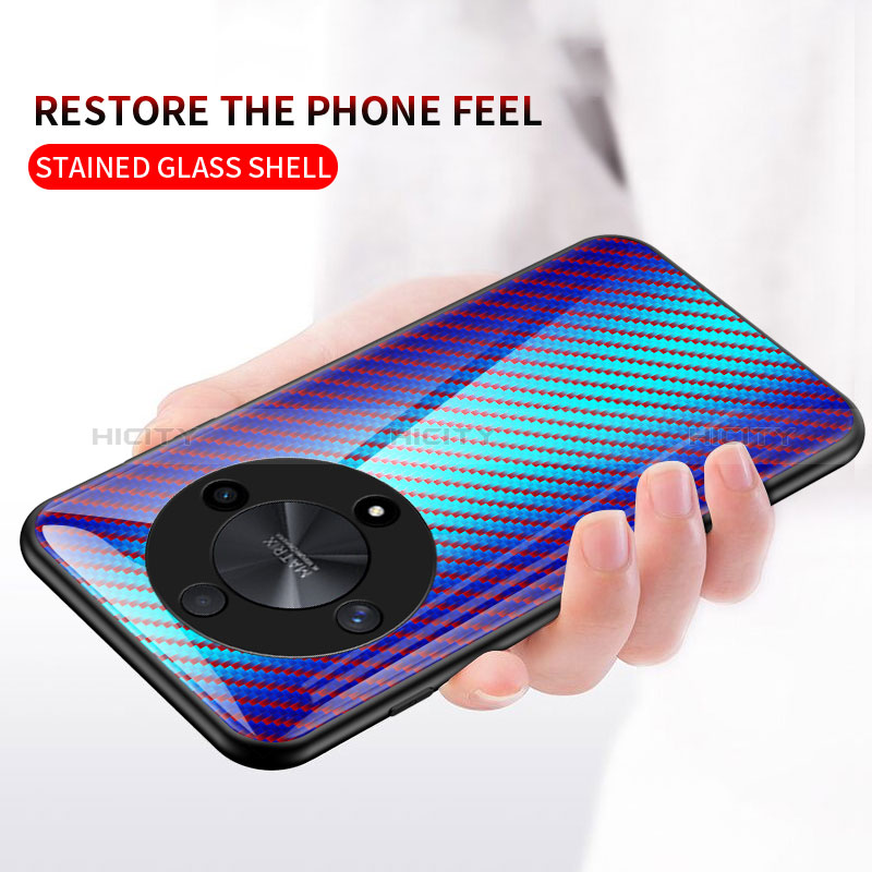 Carcasa Bumper Funda Silicona Espejo Gradiente Arco iris LS2 para Huawei Honor X9b 5G