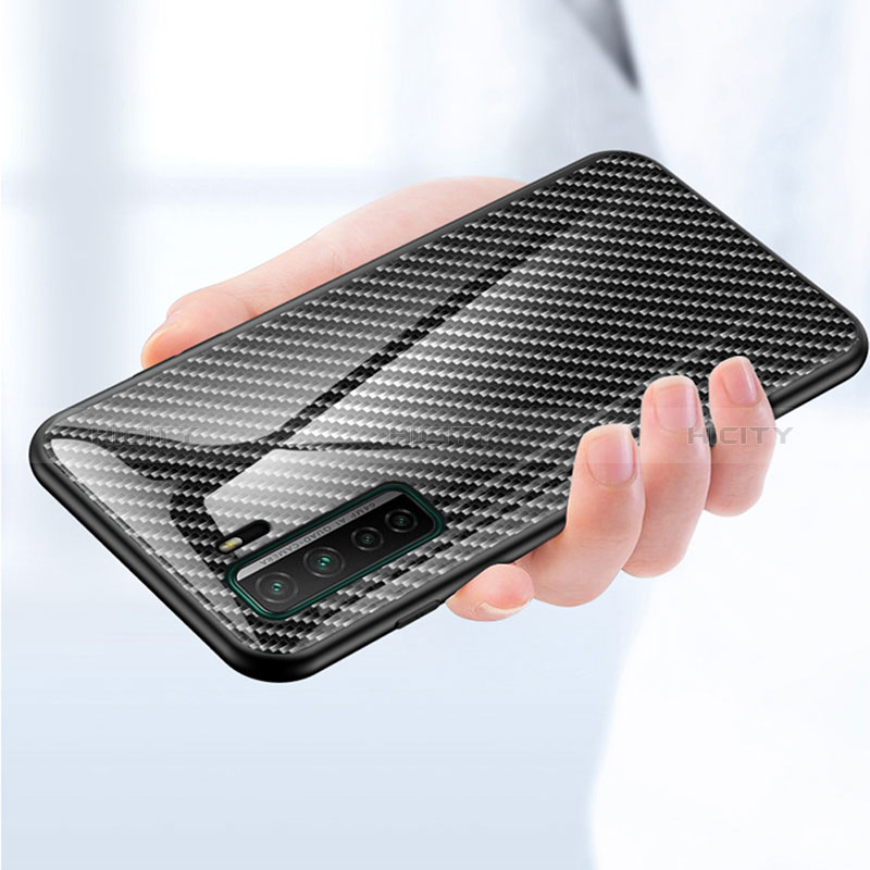 Carcasa Bumper Funda Silicona Espejo Gradiente Arco iris LS2 para Huawei P40 Lite 5G