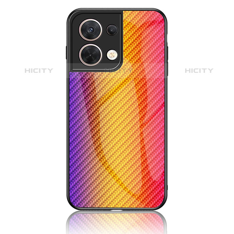 Carcasa Bumper Funda Silicona Espejo Gradiente Arco iris LS2 para Oppo Reno9 5G