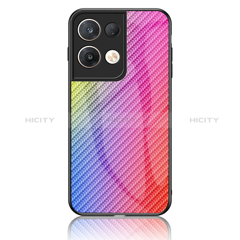 Carcasa Bumper Funda Silicona Espejo Gradiente Arco iris LS2 para Oppo Reno9 Pro+ Plus 5G