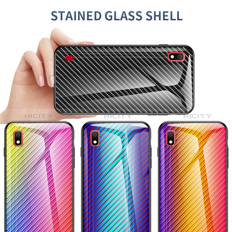 Carcasa Bumper Funda Silicona Espejo Gradiente Arco iris LS2 para Samsung Galaxy A10