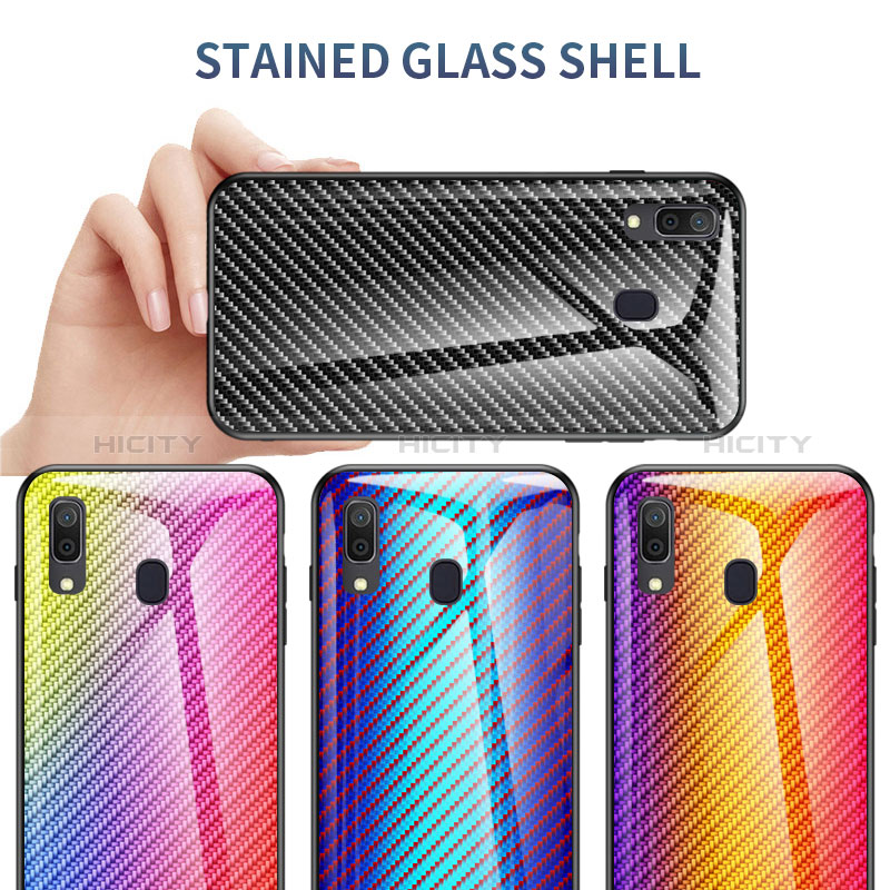 Carcasa Bumper Funda Silicona Espejo Gradiente Arco iris LS2 para Samsung Galaxy A20