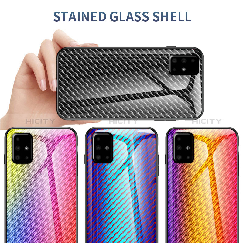 Carcasa Bumper Funda Silicona Espejo Gradiente Arco iris LS2 para Samsung Galaxy A51 4G