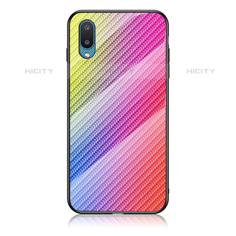 Carcasa Bumper Funda Silicona Espejo Gradiente Arco iris LS2 para Samsung Galaxy M02