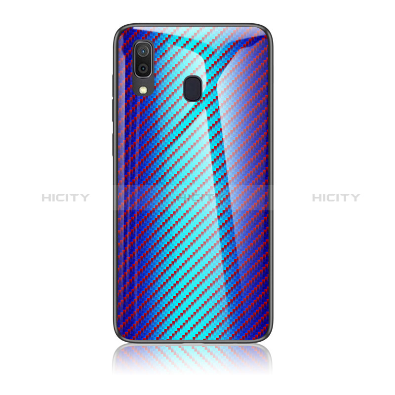 Carcasa Bumper Funda Silicona Espejo Gradiente Arco iris LS2 para Samsung Galaxy M10S Azul