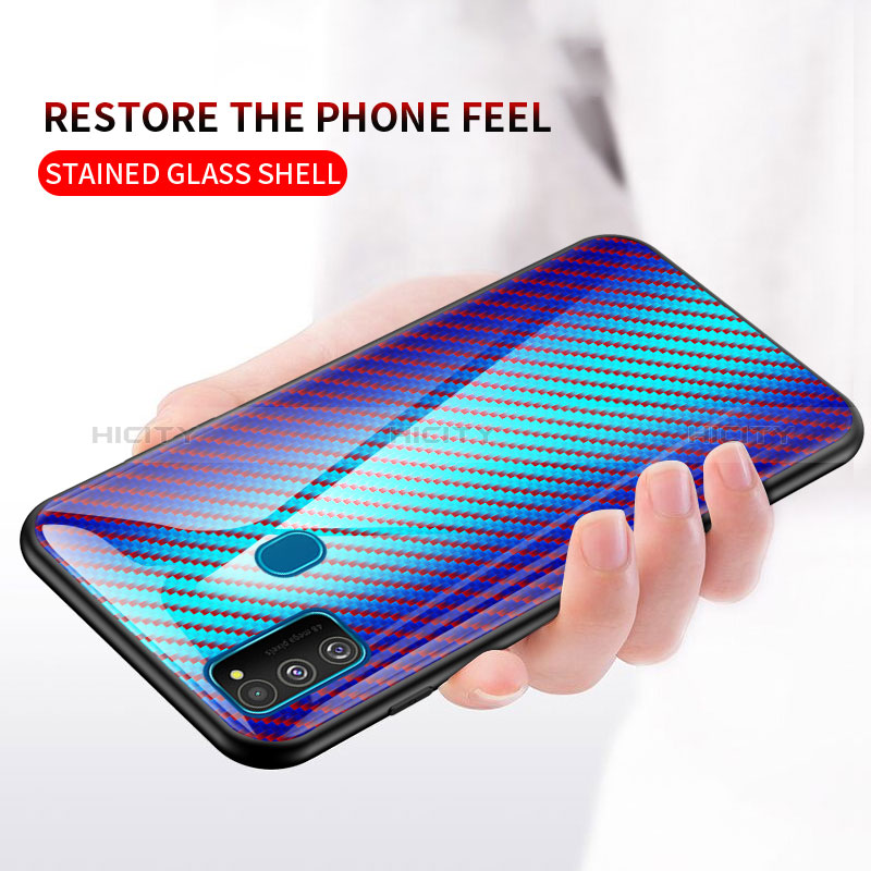 Carcasa Bumper Funda Silicona Espejo Gradiente Arco iris LS2 para Samsung Galaxy M21