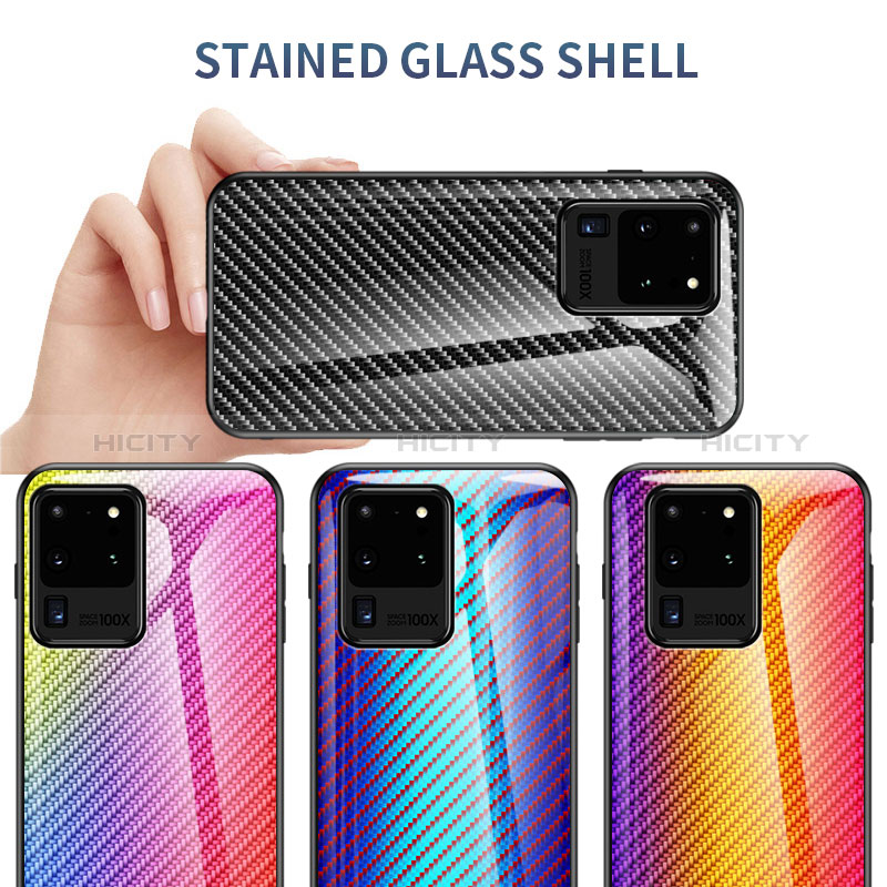 Carcasa Bumper Funda Silicona Espejo Gradiente Arco iris LS2 para Samsung Galaxy S20 Ultra
