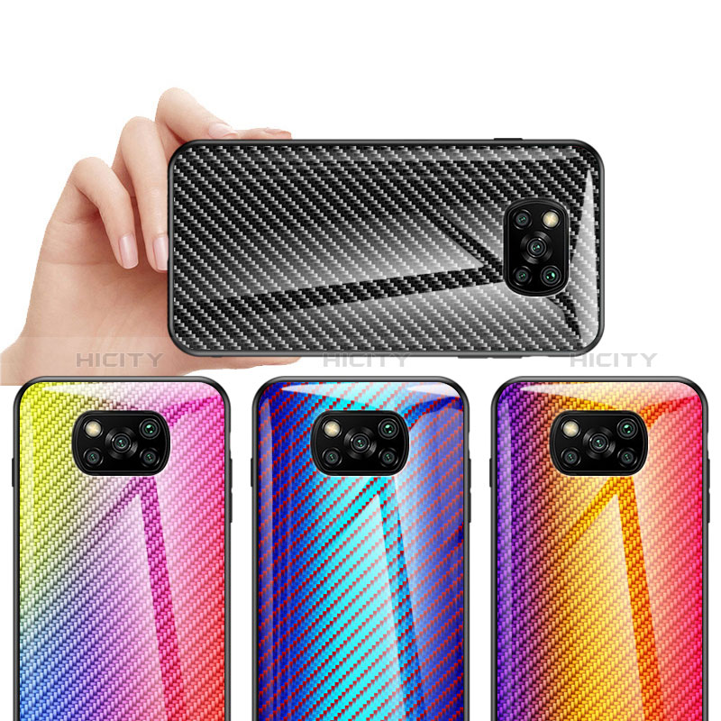 Carcasa Bumper Funda Silicona Espejo Gradiente Arco iris LS2 para Xiaomi Poco X3 NFC