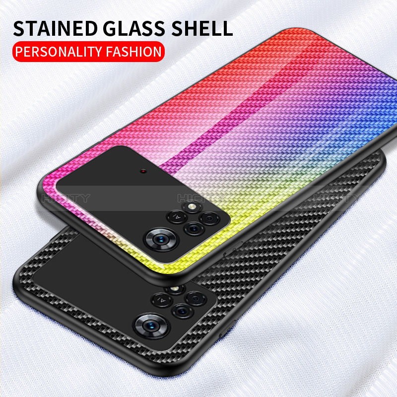 Carcasa Bumper Funda Silicona Espejo Gradiente Arco iris LS2 para Xiaomi Poco X4 Pro 5G