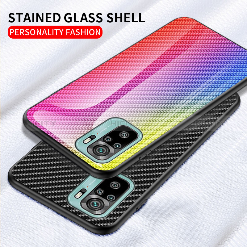 Carcasa Bumper Funda Silicona Espejo Gradiente Arco iris LS2 para Xiaomi Redmi Note 10 4G