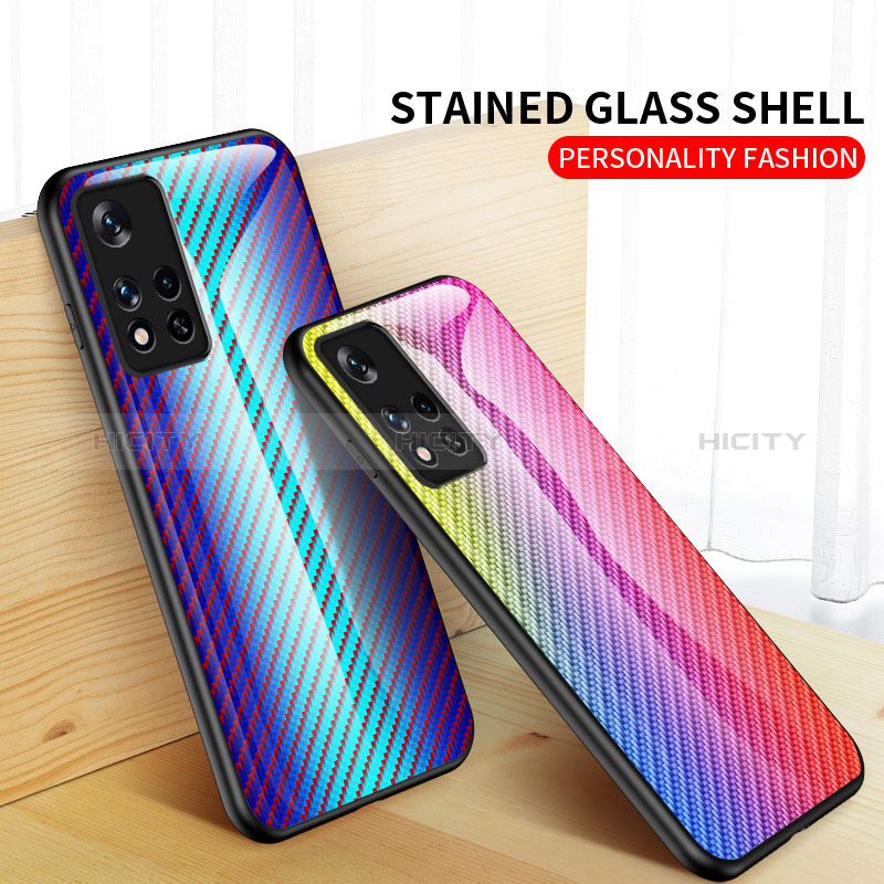 Carcasa Bumper Funda Silicona Espejo Gradiente Arco iris LS2 para Xiaomi Redmi Note 11 5G