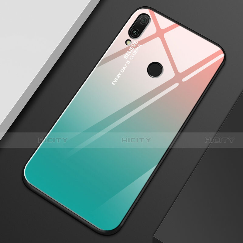 Carcasa Bumper Funda Silicona Espejo Gradiente Arco iris M01 para Huawei Y9 (2019)