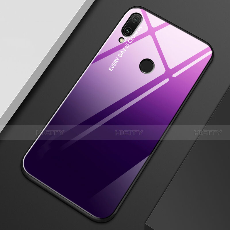 Carcasa Bumper Funda Silicona Espejo Gradiente Arco iris M01 para Huawei Y9 (2019)
