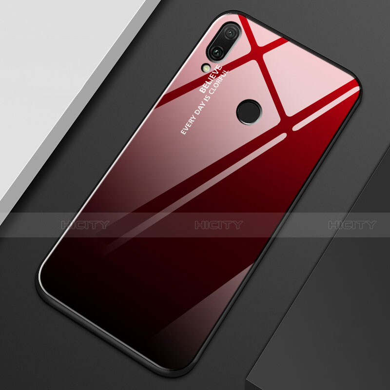 Carcasa Bumper Funda Silicona Espejo Gradiente Arco iris M01 para Huawei Y9 (2019)