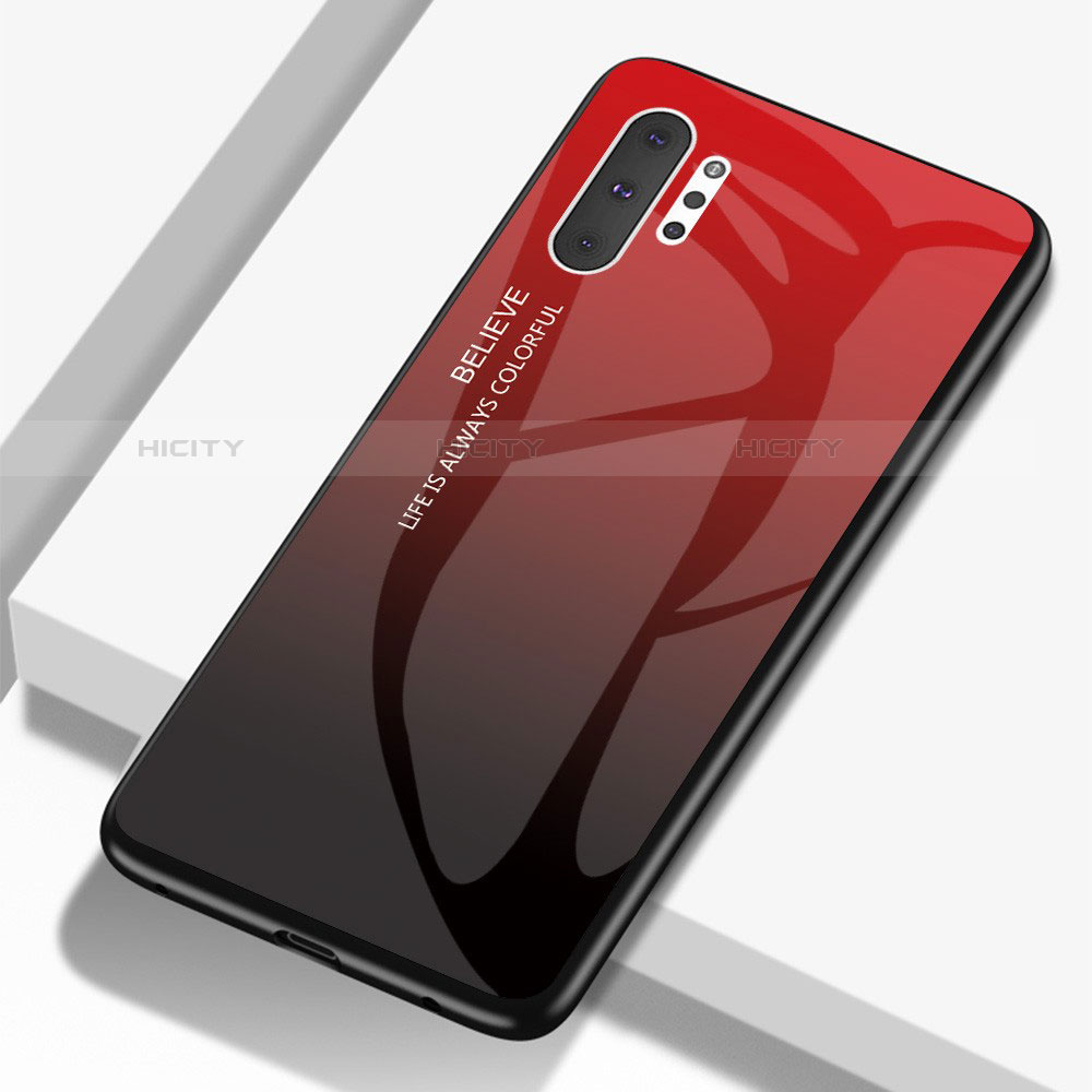 Carcasa Bumper Funda Silicona Espejo Gradiente Arco iris M01 para Samsung Galaxy Note 10 Plus